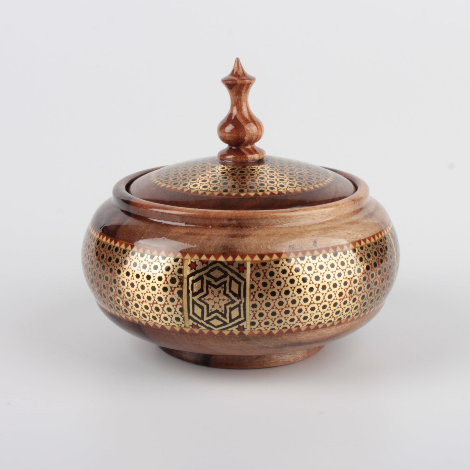 Persian Khatam Walnut Wood Bowl