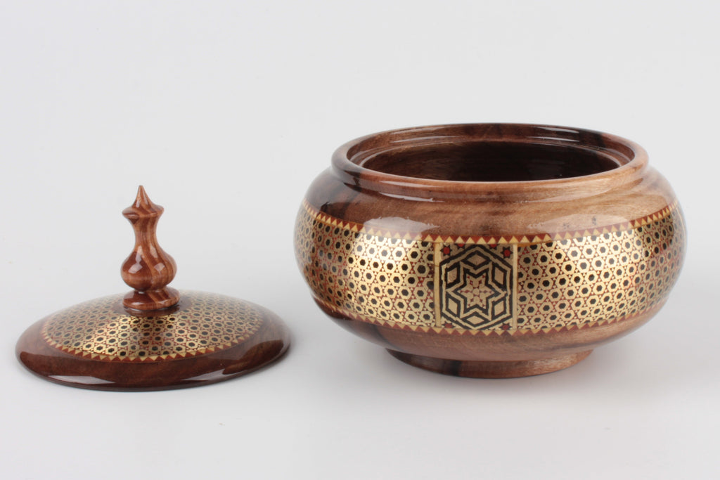 Persian Khatam Walnut Wood Bowl