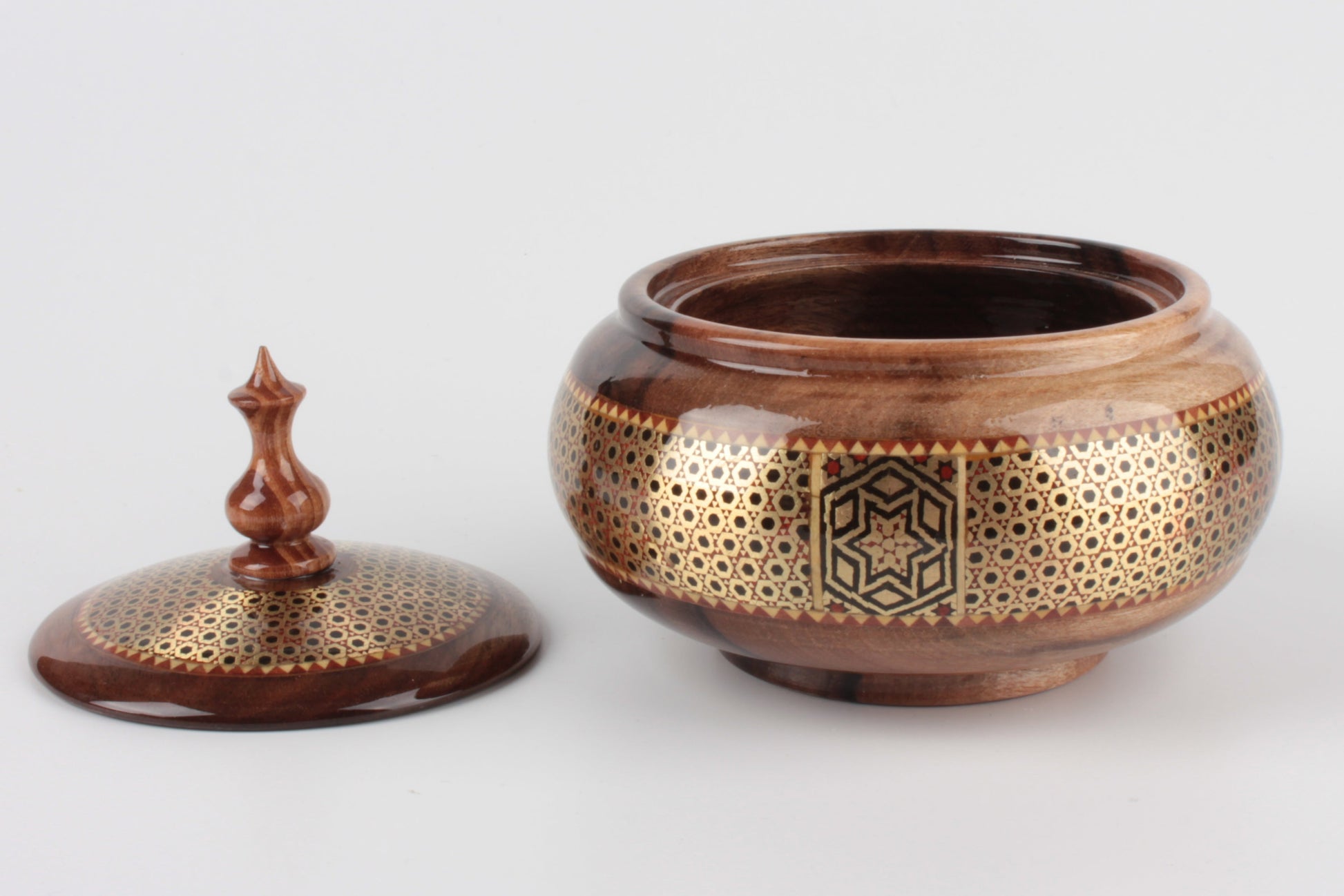 Persian Khatam Walnut Wood Bowl