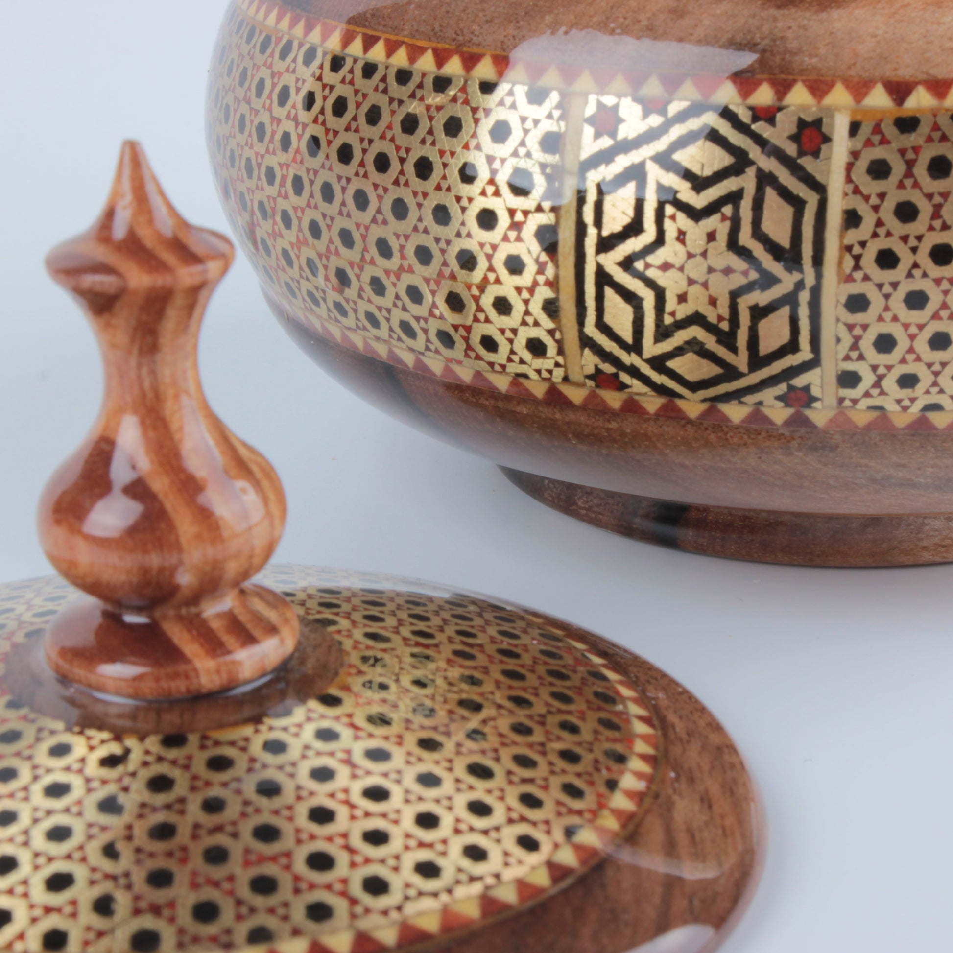Persian Khatam Walnut Wood Bowl