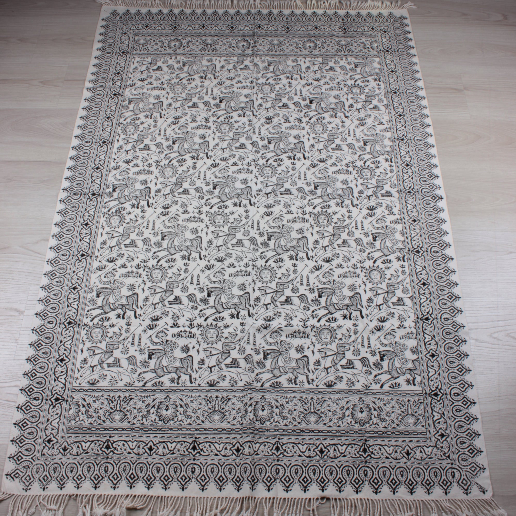 Kök Boya Ahşap Baskı Tasarım Örtü No:2
